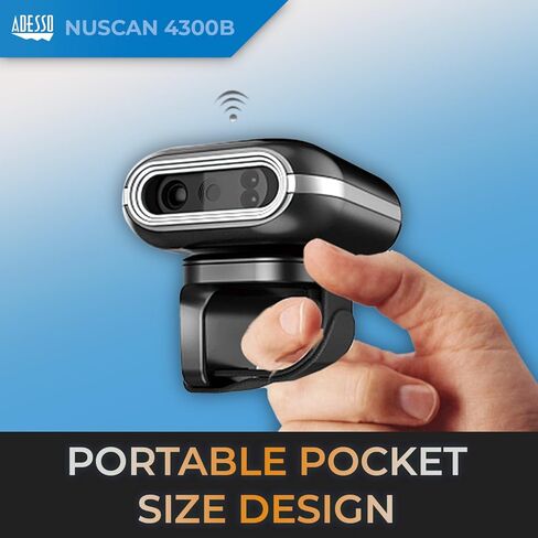 Adesso NuScan 4300B 2D Bluetooth Wireless Ring Finger Barcode Scanner Lightweight Durable with Drop Protection and Fast Scanning in Saudi Arabia