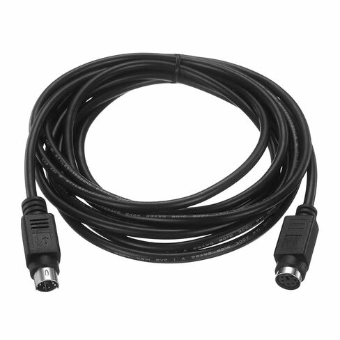 كابل تمديد PS/2 للماوس ولوحة المفاتيح بطول 6.6 قدم - كابل تمديد أسلاك نحاسية 28 AWG 6 Pin UL2464 ذكر إلى أنثى للوحة مفاتيح الماوس المستديرة PS/2، أسود in Saudi Arabia