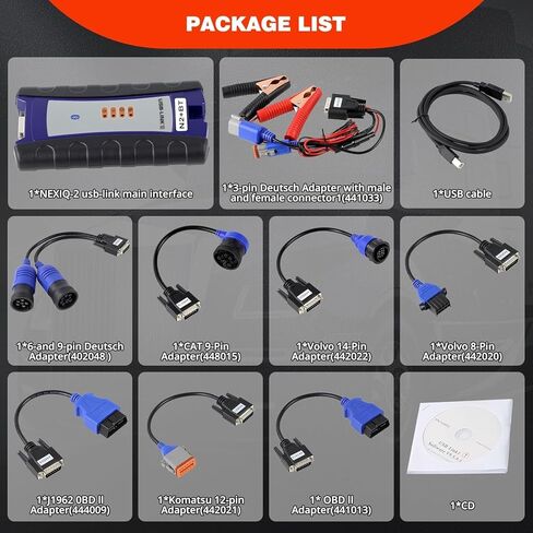 124032 Universal Heavy Duty Diesel Truck Excavator Diagnostic Scanner forNexiq USB Link 2 for Truck Diagnosis in Kuwait