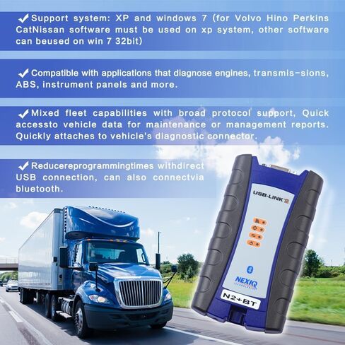 124032 Universal Heavy Duty Diesel Truck Excavator Diagnostic Scanner forNexiq USB Link 2 for Truck Diagnosis in Kuwait