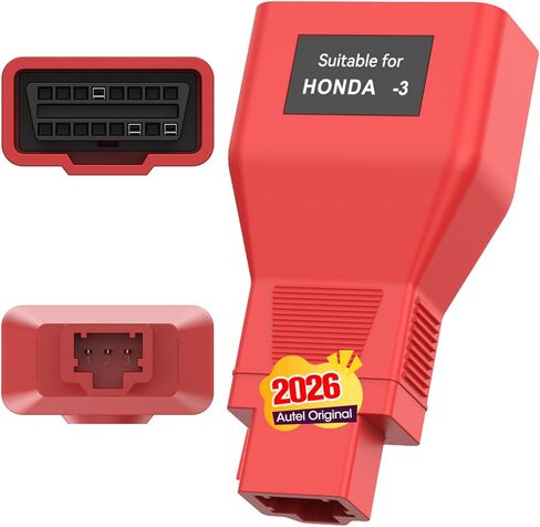 Autel Original 3 Pin Male to 16 Pin Female OBDII Adapter for Honda Vehicles, OBD1 to OBD2 Connector OE-Compliant Convertor Work with OBD II Scanners OBD2 Diagnostic Scan Tool in Saudi Arabia