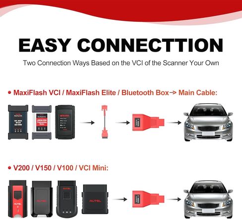 Autel Original 3 Pin Male to 16 Pin Female OBDII Adapter for Honda Vehicles, OBD1 to OBD2 Connector OE-Compliant Convertor Work with OBD II Scanners OBD2 Diagnostic Scan Tool in Saudi Arabia