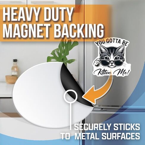 Cute Cat Magnet for Fridge - Funny Kitchen Decor - You Gotta Car Magnet Be Kitten Me - Gift for Cat Lovers - Adorable Cat Kitchen Accessory - AAMT1660 in Saudi Arabia