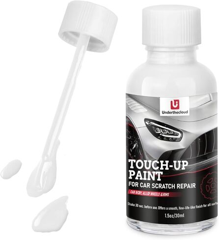 طلاء أبيض للسيارة لإصلاح خدوش السيارات للحافة، قلم طلاء أبيض عالي اللمعان للمركبات، 1.5 أونصة، إصلاح خدوش السيارات سريع الجفاف، غير سام وسهل الاستخدام in Kuwait