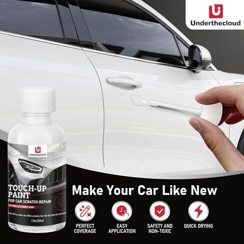 طلاء أبيض للسيارة لإصلاح خدوش السيارات للحافة، قلم طلاء أبيض عالي اللمعان للمركبات، 1.5 أونصة، إصلاح خدوش السيارات سريع الجفاف، غير سام وسهل الاستخدام in Kuwait