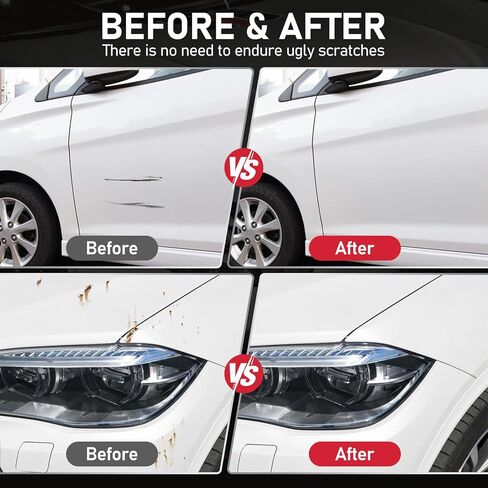 طلاء أبيض للسيارة لإصلاح خدوش السيارات للحافة، قلم طلاء أبيض عالي اللمعان للمركبات، 1.5 أونصة، إصلاح خدوش السيارات سريع الجفاف، غير سام وسهل الاستخدام in Kuwait