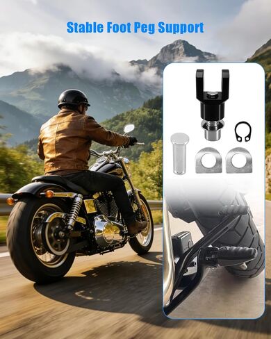 دعامة أوتاد قدم الدراجة النارية متوافقة مع نماذج تثبيت قدم Harley Davidson Male Mount Style مناسبة لـ FX Softail FXST FXR Low Rider Custom FXLR FXR Super Glide in Kuwait