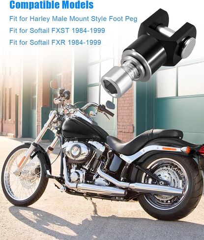 دعامة أوتاد قدم الدراجة النارية متوافقة مع نماذج تثبيت قدم Harley Davidson Male Mount Style مناسبة لـ FX Softail FXST FXR Low Rider Custom FXLR FXR Super Glide in Kuwait