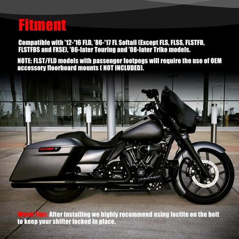 زوج واحد من أوتاد القدم MX العريضة من Goldfire للطرق الوعرة للسائق الأمامي مناسبة لدراجات Harley Touring Road King Street Glide 1986-2022 Softail Fatboy FL Dyna FLD 12-2016 (أسود 1) in Saudi Arabia