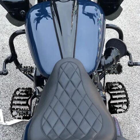 زوج واحد من أوتاد القدم MX العريضة من Goldfire للطرق الوعرة للسائق الأمامي مناسبة لدراجات Harley Touring Road King Street Glide 1986-2022 Softail Fatboy FL Dyna FLD 12-2016 (أسود 1) in Saudi Arabia