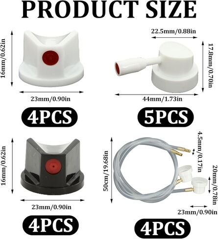 17 قطعة من فوهة علبة الرش، فوهات طلاء الرش ذات أنماط طويلة الفم للعلب، أطراف فوهة الرش مع خراطيم تمديد 19.68 بوصة للكتابة على الجدران، وإصلاح السيارات، والمشروعات اليدوية in Kuwait