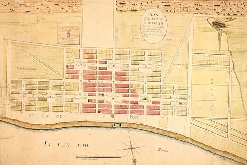 8"x12" Poster, map of Savannah with burnt areas 1796 - Gallery Print in Saudi Arabia