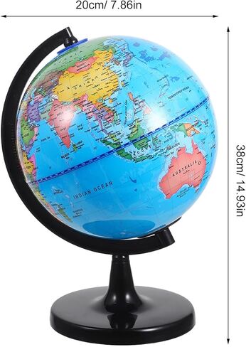 Operitacx Educational World Globe with Rotating Spinning Earth Map, 20-inch Plastic Base Globe for Classroom Geography Learning and Teaching Tools in Saudi Arabia