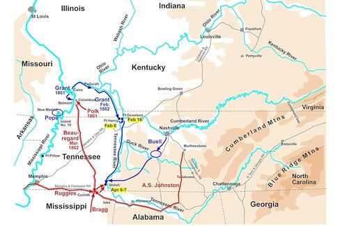 12"x18" Poster, Map of Western Theater of the American Civil War, from Belmont to Shiloh - Gallery Print in Saudi Arabia