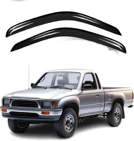 يناسب سيارة Toyota Tacoma Standard Cab 1995 1996 1997 1998 1999 2000 2001 2002 2003 2004 مجموعة واقي نافذة الدخان الآمن من الأكريليك - حماية من الشمس والمطر وفتحة التهوية، طقم حماية عاكس النافذة مكون من قطعتين in Saudi Arabia
