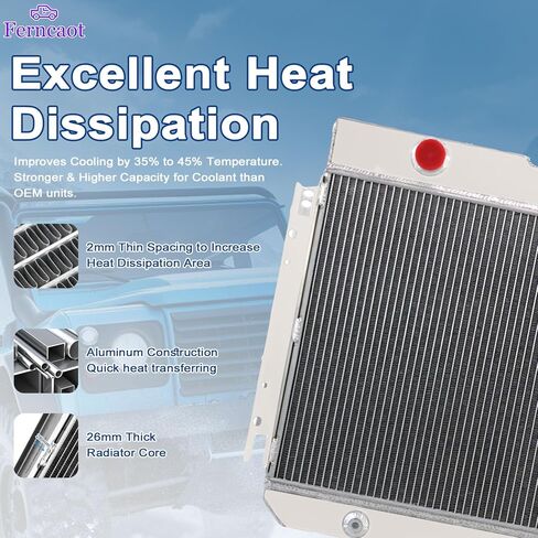 CC289 Radiator for 1963-1968 1964 1965 1966 1967 Chevy Impala Bel Air Caprice Chevelle El Camino 3.2-7.0L 4.6L 6.5L 3Row Aluminum Radiators in Saudi Arabia