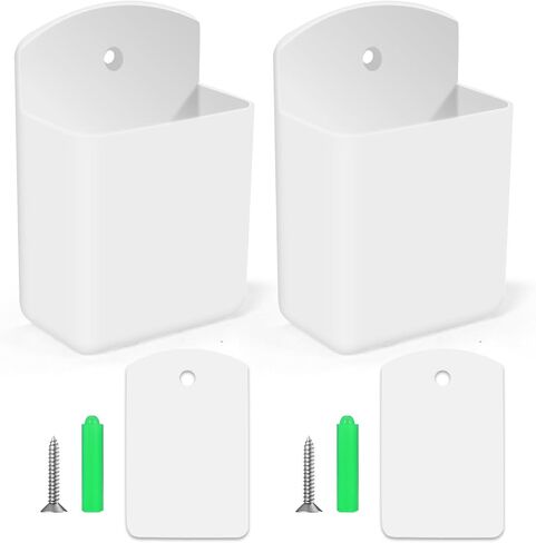 2 قطعة حامل جهاز تحكم عن بعد ذاتي اللصق على الحائط، حامل صغير مثبت على الحائط، حامل جهاز التحكم عن بعد للتلفزيون ومكيف الهواء ومنظمات الأقلام وإكسسوارات للمنزل والمكتب والمدرسة (أبيض) in Kuwait