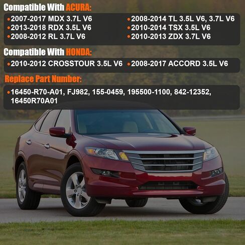 2007-2018 6 قطعة حاقن الوقود متوافق مع Acura MDX RDX RL TL TSX ZDX 2007-2018، لهوندا أكورد 2008-2017 Crosstour 2010-2012 3.5L 3.7L V6 استبدال 16450-R70-A01 195500-1100 842-12352 in Saudi Arabia