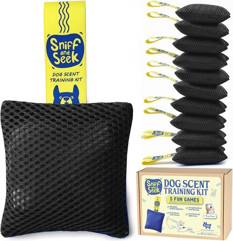 Race&Herd Original 10 Pcs Dog Scent Training Kit, Scent Work Training Kit for Dogs, 5 Brain Games - Nosework for Dog Sniffing Toys, Mental Stimulation Agility Equipment for Dogs (Red) in Saudi Arabia