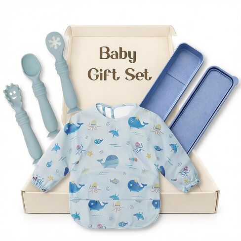 New Baby Gift Basket 21-Piece Set | Refined Newborn Baby Gift Set for Boy & Girl | Gender Reveal Gifts & New Mom Gifts Bundle | Essential Newborn Toys & Acc. Included in Elegant Keepsake Magnet Box in Saudi Arabia