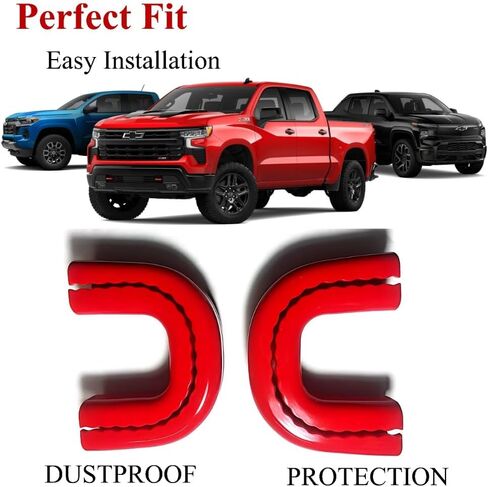 أغطية خطاف السحب لـ Silverado 2500/3500 HD 2020-2026، غطاء وصلة الجر الأمامي المخصص متوافق مع ملحقات شيفروليه سيلفرادو 2500/3500 2020-2026 (أحمر) in Kuwait