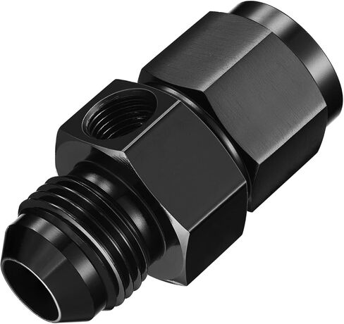 6AN Male Flare to 6AN Female Swivel with 1/8" NPT Female Sensor Port Fuel Pressure Take Off Fitting Adapter Aluminum in Saudi Arabia