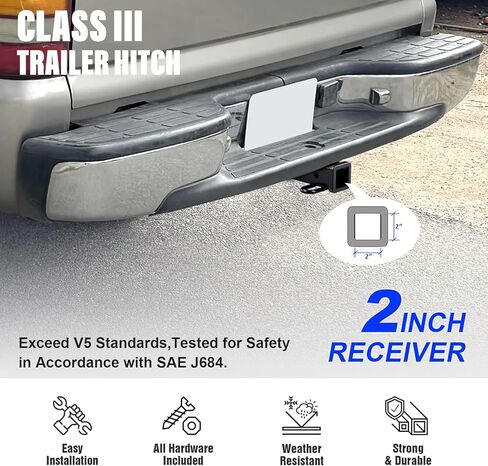 Trailer Hitch, 2 inch Towing Hitch Receiver Compatible with Chevy GMC C1500 1988-1999 & Compatible with Chevy GMC C2500 C3500 1988-2000 & Compatible with Chevy GMC C3500HD 1991-2000 in Saudi Arabia