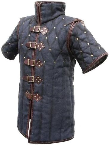 درع قصير من قطن الفايكنج من القرون الوسطى مبطن نصف كم من Aketon للحماية الأفضل لأزياء الهالوين in Kuwait