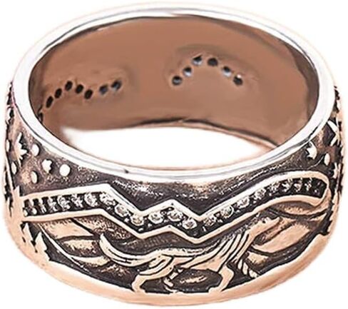 WDIYIEETN Wolf Couple Rings for Women Men Vintage Silver Loyal Wolf Rings Norse Viking Ring Gothic Retro Punk Wolf Totem Rings Wolf Signet Amulet Rings (10, Women) in Saudi Arabia