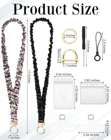 2 Set Leopard Teacher Lanyard Scrunchie for ID Badges, Stretchy Scrunchie Lanyard with ID Badge Holder, Cute Cheetah Print Badge Necklace for Women Office Teacher Gift in Saudi Arabia