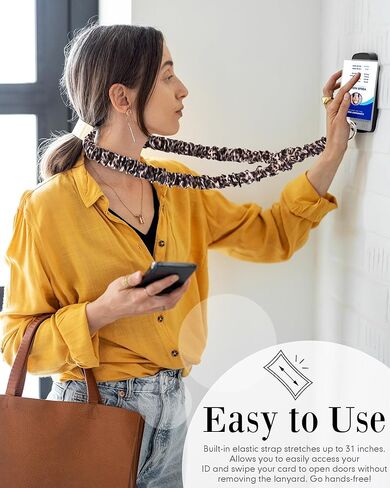 2 Set Leopard Teacher Lanyard Scrunchie for ID Badges, Stretchy Scrunchie Lanyard with ID Badge Holder, Cute Cheetah Print Badge Necklace for Women Office Teacher Gift in Saudi Arabia