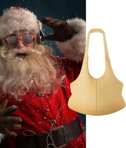 Mainfini Santa Belly Costume Christmas Fat Stomach Funny Adult Unisex Stuffer One Size Costume in Saudi Arabia
