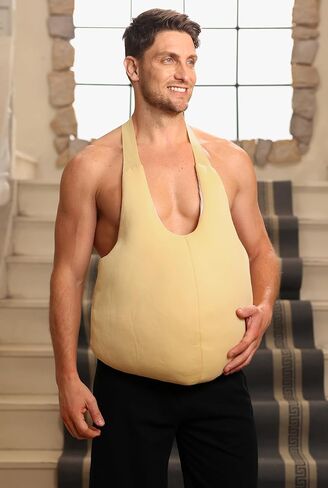 Mainfini Santa Belly Costume Christmas Fat Stomach Funny Adult Unisex Stuffer One Size Costume in Saudi Arabia