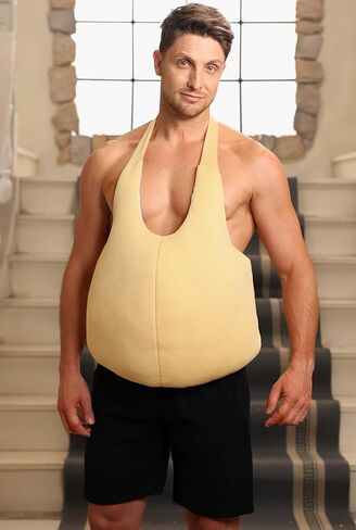 Mainfini Santa Belly Costume Christmas Fat Stomach Funny Adult Unisex Stuffer One Size Costume in Saudi Arabia
