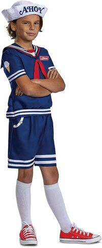 Disguise DG123679J Tween Classic Stranger Things Steve Scoops Ahoy Costume - Extra Large 14-16 White in Saudi Arabia