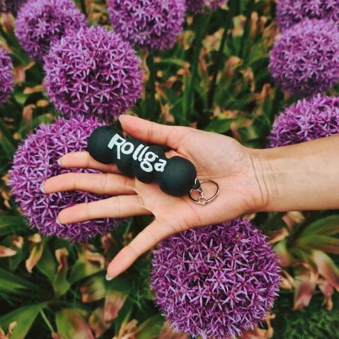 Rollga Micro Hand & Foot Roller for deep tissue massage and trigger point release, solid rubber, black color in Kuwait