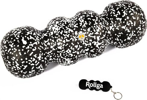 Rollga Micro Hand & Foot Roller for deep tissue massage and trigger point release, solid rubber, black color in Kuwait