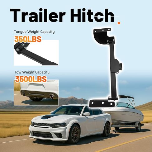 Class 3 Rear Trailer Hitch, 2 Inch Receiver Compatible with 2011-2023 Dodge Charger Challenger Compatible with 2015-2023 Chrysler 300 in Saudi Arabia