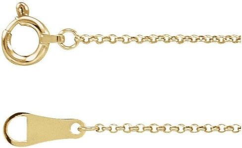 Sonia Jewels Solid 18k Yellow Gold 1mm Rolo Chain Necklace 20" in Saudi Arabia