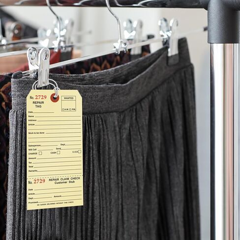 SmartSign Pack of 500 Sequentially Numbered Repair Tags with Attached String | 3.125" x 6.25" Manila Cardstock in Kuwait