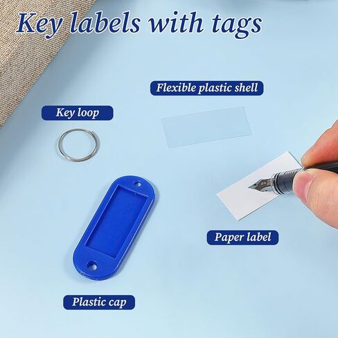 10 Pack Plastic Key Tags, 2.3in Key Ring Tags Tough Hexagon Keychain Tag with Labels Color-Coded Key Tag with Ring and Label Window Keychain Label Identifiers ID for Organization in Saudi Arabia