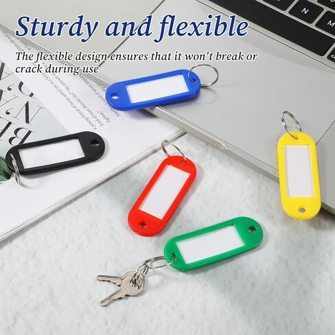 10 Pack Plastic Key Tags, 2.3in Key Ring Tags Tough Hexagon Keychain Tag with Labels Color-Coded Key Tag with Ring and Label Window Keychain Label Identifiers ID for Organization in Saudi Arabia