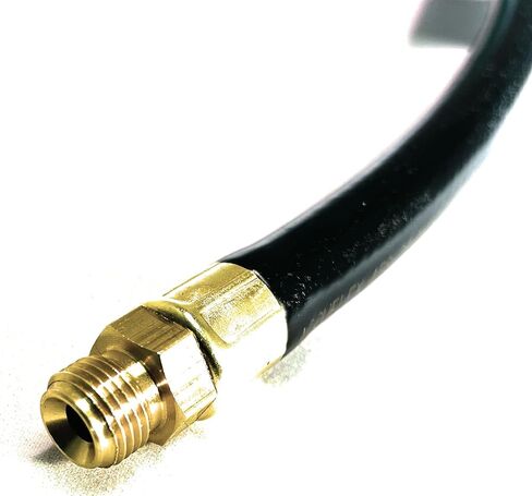 Fairview RV OEM ضفيرة من البلاستيك الحراري - معتمد من CSA 1/4 ذكر مقلوب مضيئة × QCC1 (12 بوصة) خط خرطوم البروبان - موصل غاز بتصنيف 350 رطل لكل بوصة مربعة لخزان RV، منظم، شواية، والتخييم في الهواء الطلق in Saudi Arabia