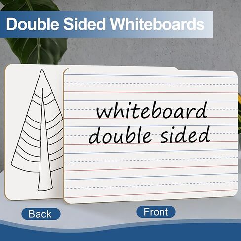 Dry Erase Boards, 24 Pack 9 x 12 Inch Mini Portable Practice White Boards with 24 Markers, 24 Erasers, Double Sided Personal Small Whiteboards with Lines for Kids, Students, Teachers Classroom School in Saudi Arabia