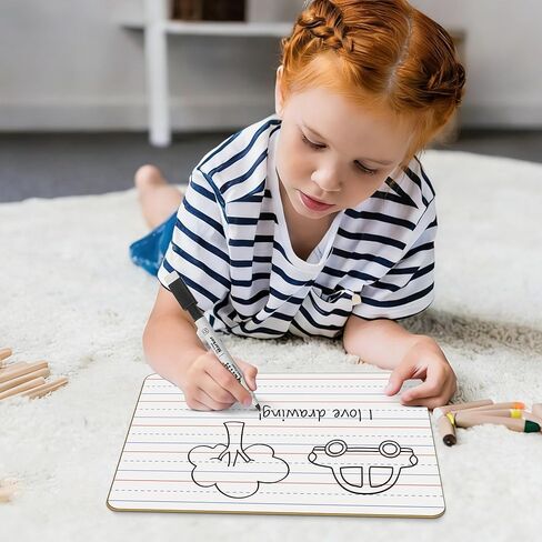 Dry Erase Boards, 24 Pack 9 x 12 Inch Mini Portable Practice White Boards with 24 Markers, 24 Erasers, Double Sided Personal Small Whiteboards with Lines for Kids, Students, Teachers Classroom School in Saudi Arabia