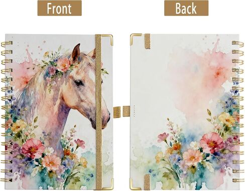 هدايا الحصان للنساء والفتيات مقاس A5 دفتر ملاحظات حلزوني 200 صفحة مقاس A5 مبطن بقلم لمحبي الخيول in Kuwait