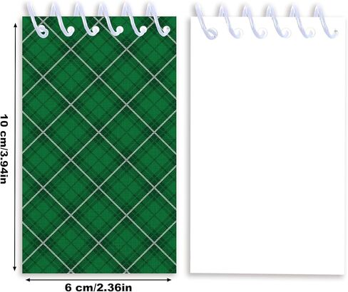 24Pcs St. Patrick's Day Mini Spiral Notebooks Green Plaid Mini Small Notepads DIY Crafts for St. Patrick's Theme Party School Office Rewards Favors Supplies in Saudi Arabia
