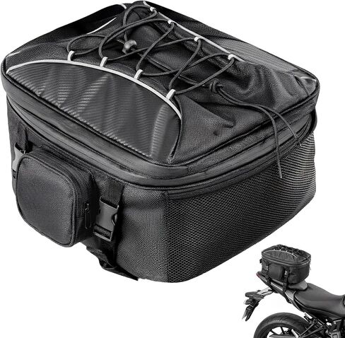 FOCHIER Motorcycle Tail Bag, Dual Use Motorcycle Rear Seat Bag with Waterproof Rain Cover, 23L-34L Expandable Motorbike Organizer Helmet Car Bag, Luggage Storage Holder Backpack in Kuwait