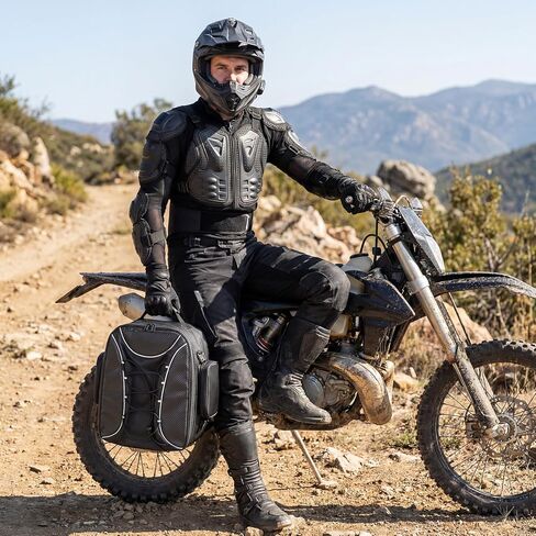 FOCHIER Motorcycle Tail Bag, Dual Use Motorcycle Rear Seat Bag with Waterproof Rain Cover, 23L-34L Expandable Motorbike Organizer Helmet Car Bag, Luggage Storage Holder Backpack in Kuwait