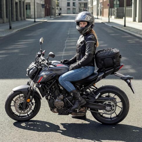 FOCHIER Motorcycle Tail Bag, Dual Use Motorcycle Rear Seat Bag with Waterproof Rain Cover, 23L-34L Expandable Motorbike Organizer Helmet Car Bag, Luggage Storage Holder Backpack in Kuwait